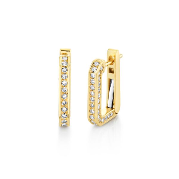 DIAMOND 3 IN 1 PAVE GRADUAL DECO LINK DROP EARRINGS
