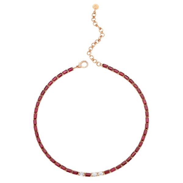 RUBY & DIAMOND TENNIS NECKLACE