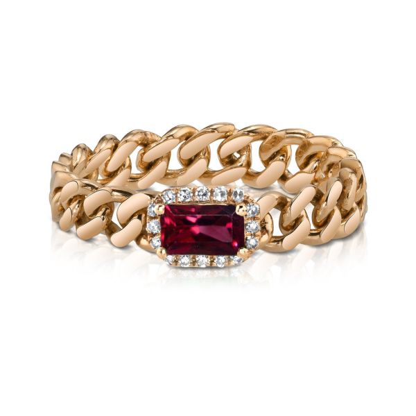 RUBY RECTANGLE BABY LINK RING