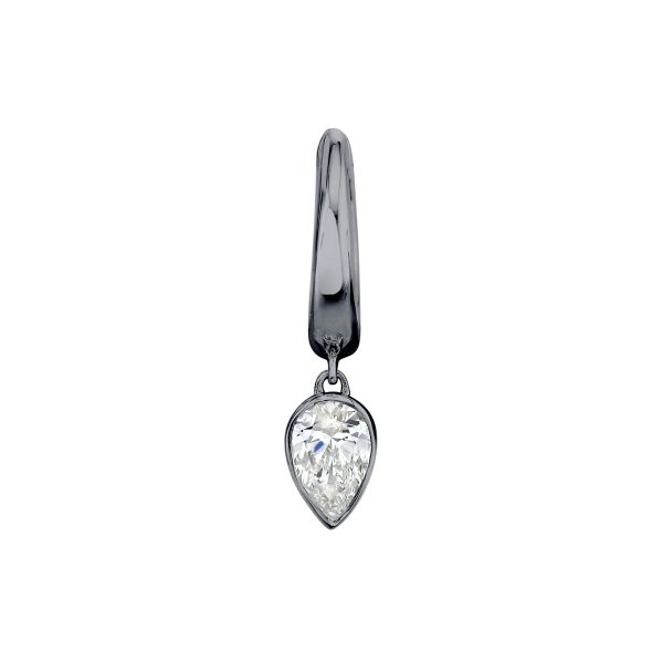 SINGLE DIAMOND PEAR DROP HUGGIE