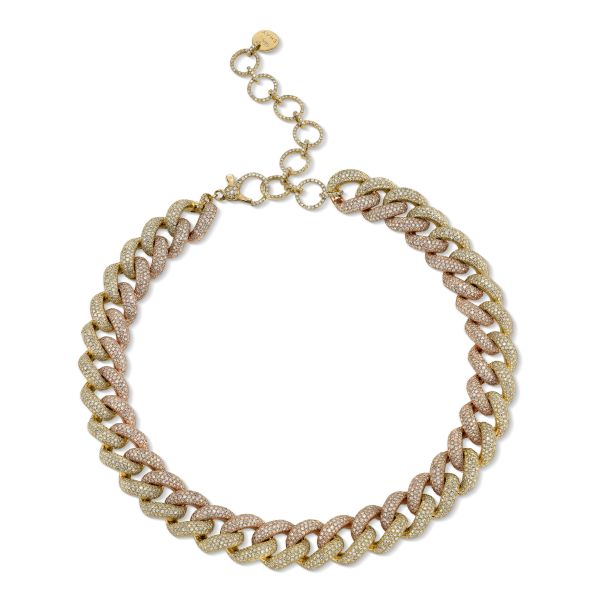 DIAMOND TWO-TONE JUMBO PAVE LINK NECKLACE