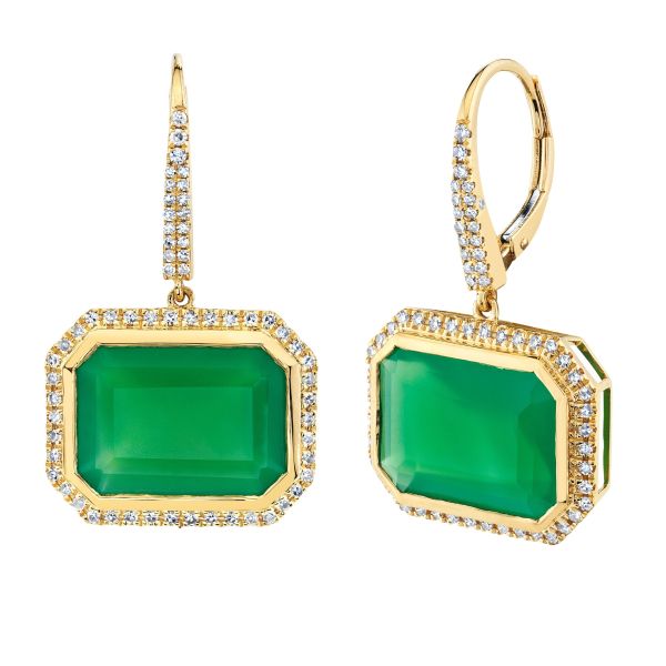 READY TO SHIP GREEN ONXY VERT EARRINGS