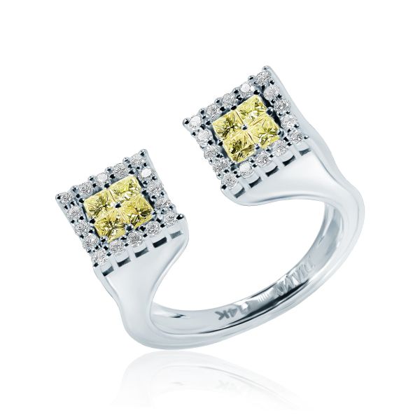 White and Yellow Diamond Ring Towers