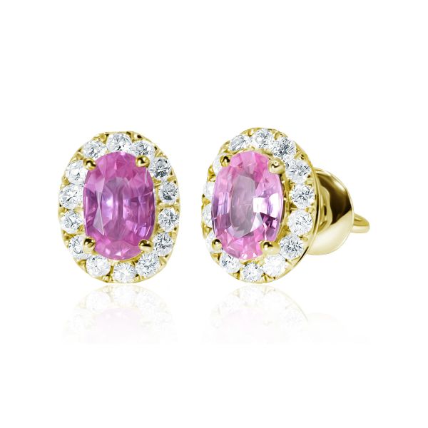 Pink Sapphire & Diamond Earrings Amur