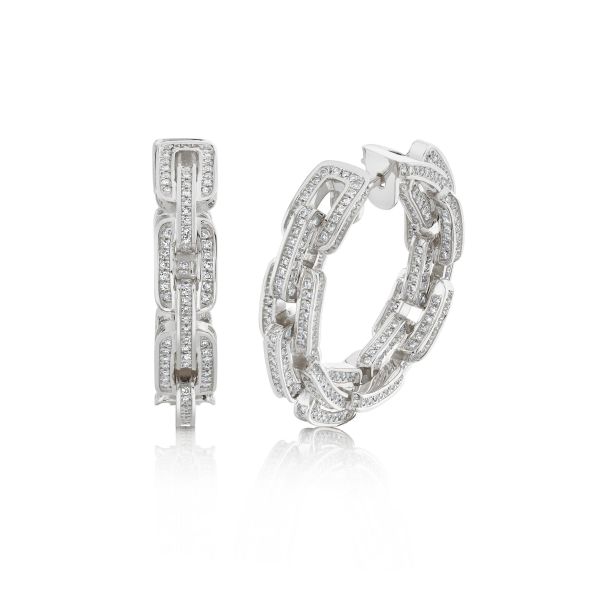 DIAMOND DECO LINK HOOPS