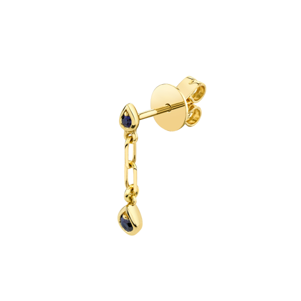 SINGLE BLUE SAPPHIRE DANGLE DROP STUD