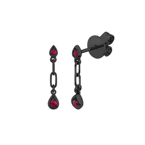 MINI ME RUBY DANGLE DROP STUDS