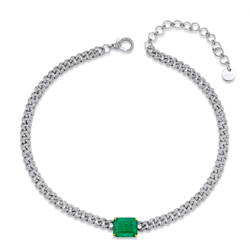 EMERALD PENDANT LINK NECKLACE