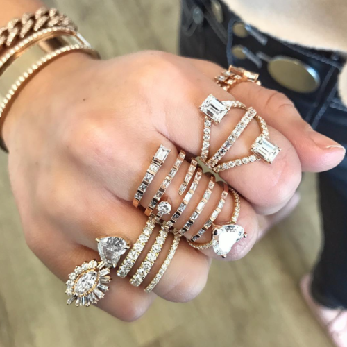 DIAMOND STACKED SPIRAL SOLITAIRE HEART RING