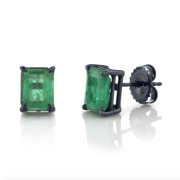 EMERALD STUDS, 3-4cts