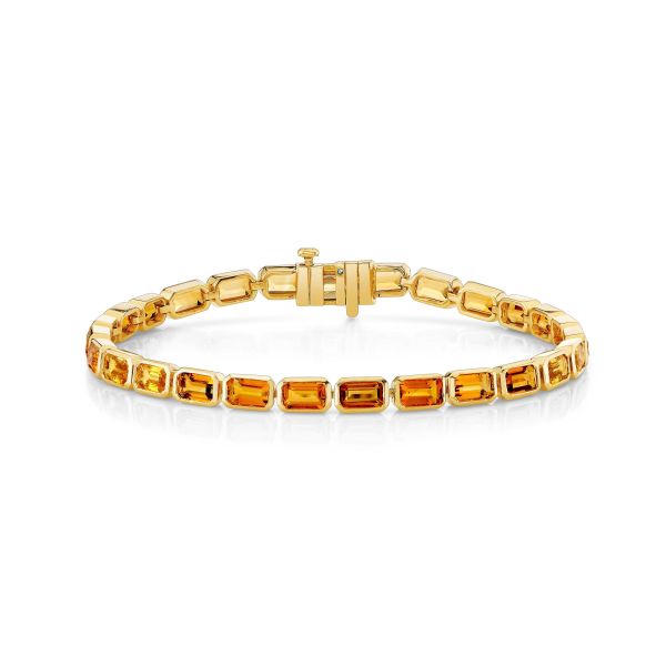 YELLOW SAPPHIRE & CITRINE EAST WEST TENNIS BRACELET