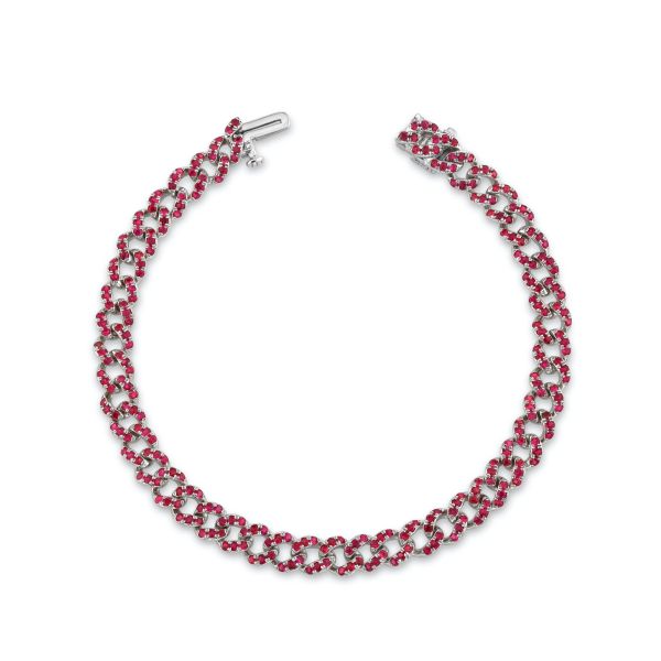 RUBY PAVE MINI LINK BRACELET