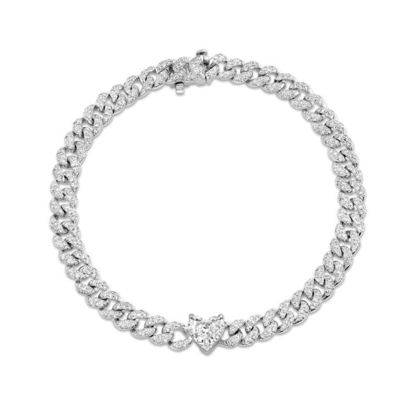 DIAMOND HEART MINI LINK BRACELET