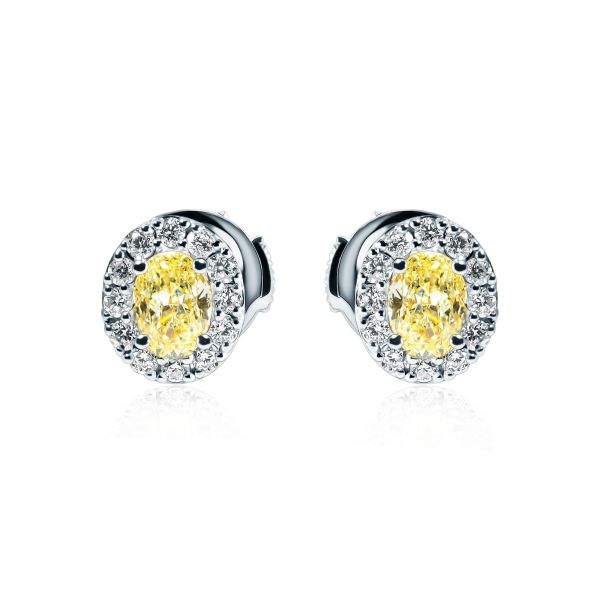 Yellow & White Diamond Earrings Sol