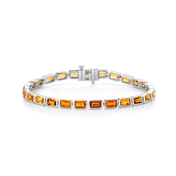 YELLOW SAPPHIRE & CITRINE EAST WEST TENNIS BRACELET