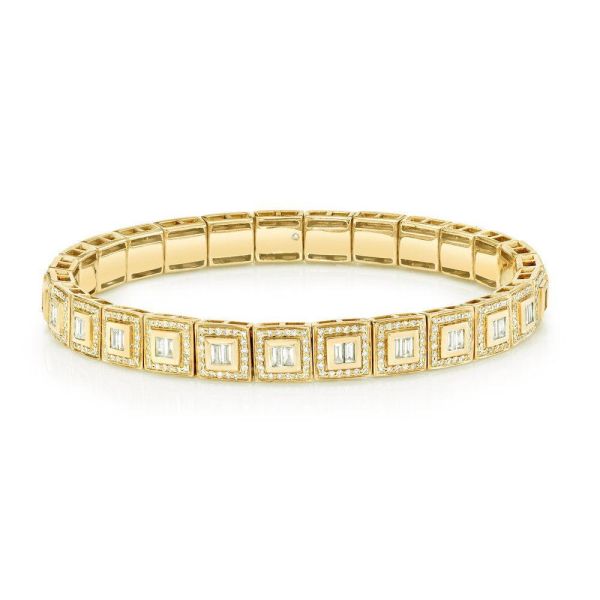 DIAMOND BAGUETTE SQUARE STRETCH BRACELET