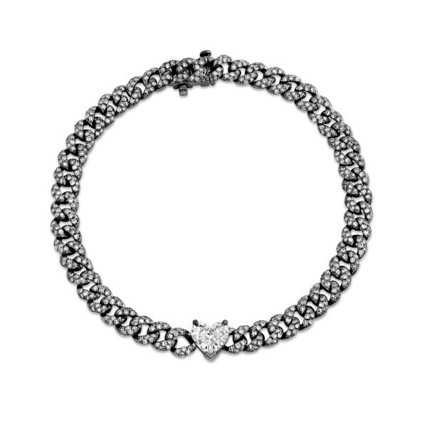DIAMOND HEART MINI LINK BRACELET
