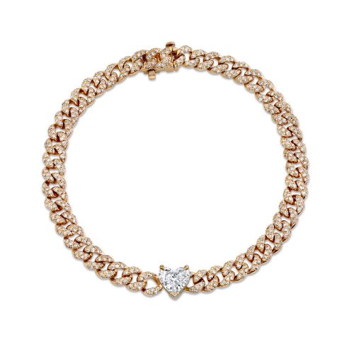 DIAMOND HEART MINI LINK BRACELET