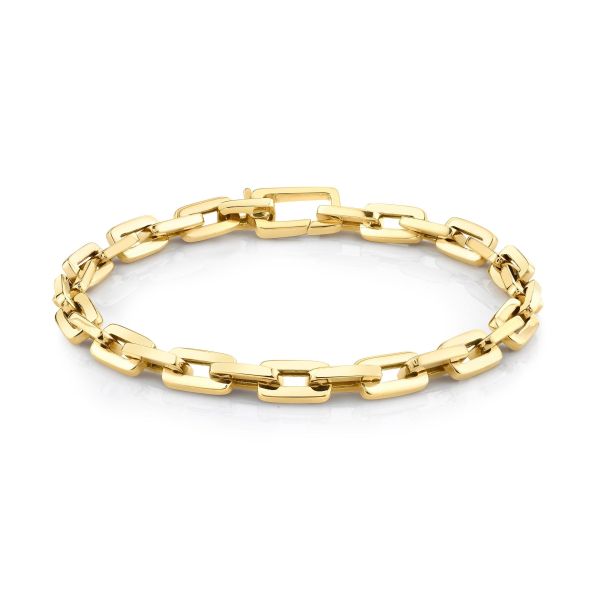 SOLID GOLD MINI DECO LINK BRACELET