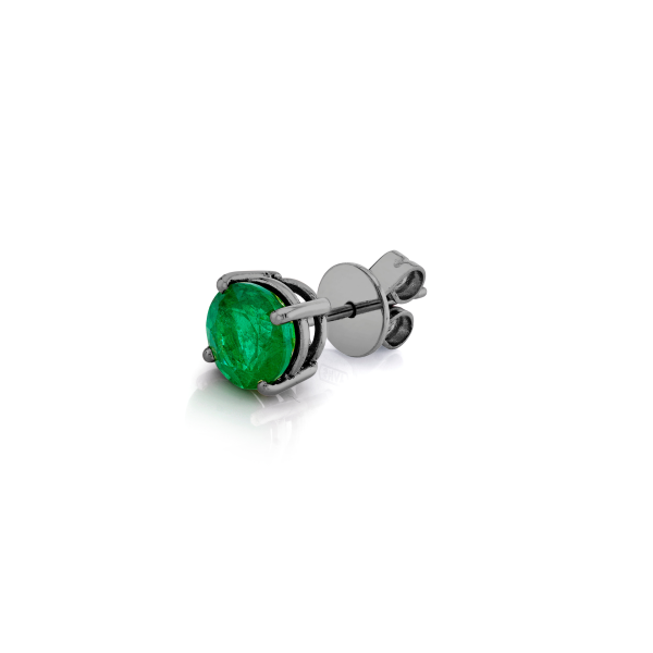SINGLE ROUND EMERALD STUD