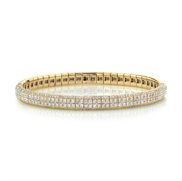 DIAMOND DOUBLE ROW PAVE STRETCH BRACELET