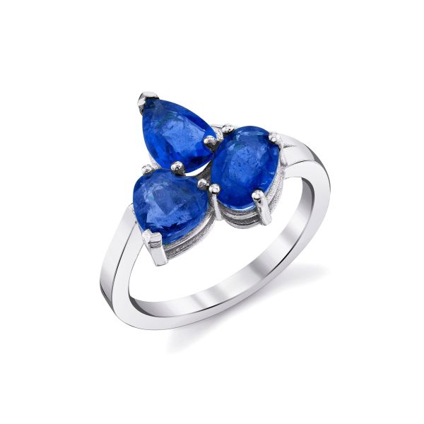 SMALL BLUE SAPPHIRE OMBRE TRIPLE GEM RING