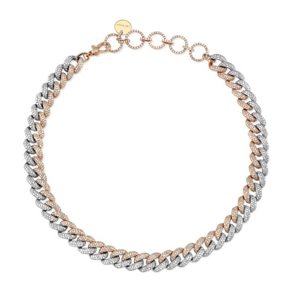 DIAMOND PAVE TWO-TONE ESSENTIAL LINK NECKLACE