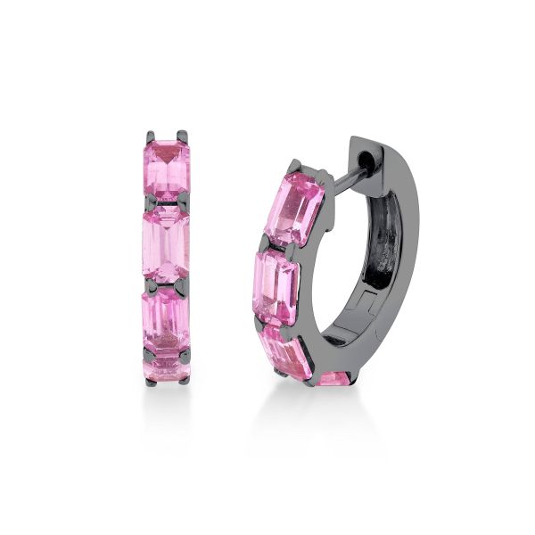 PINK SAPPHIRE BEZEL HUGGIES