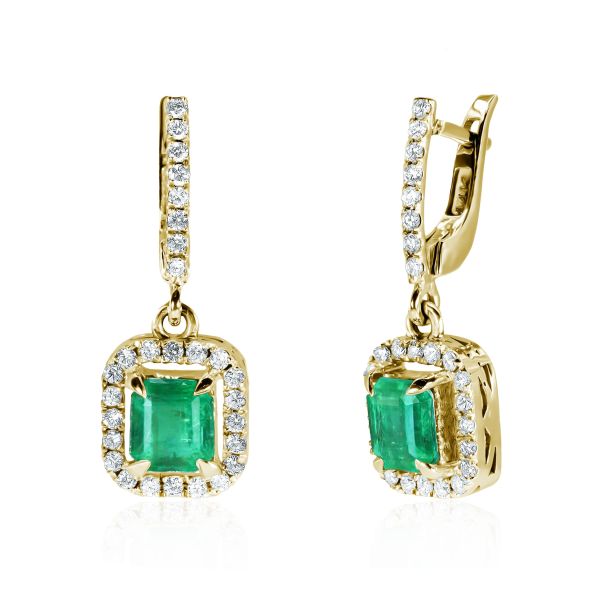 Emerald & Diamond Earrings Cybele