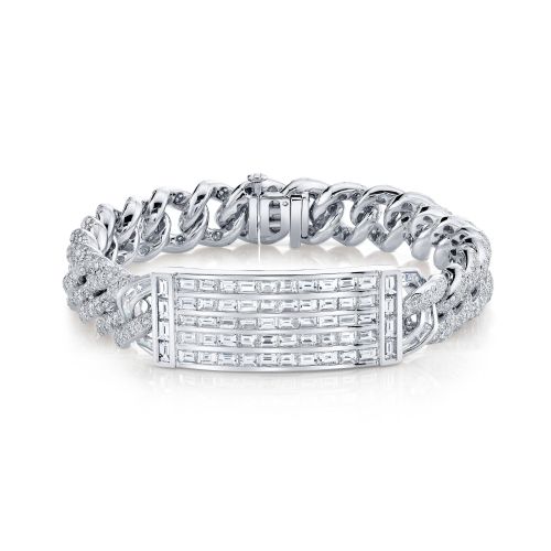 DIAMOND FULL PAVE ESSENTIAL BAGUETTE ID BRACELET