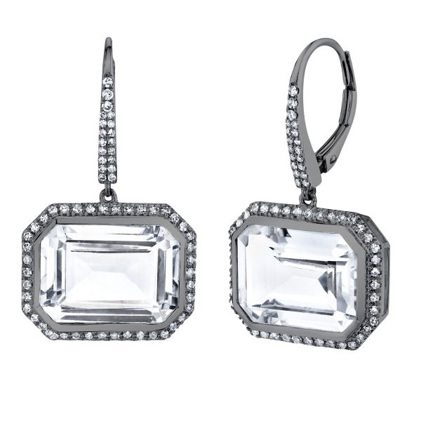 WHITE TOPAZ VERT EARRINGS