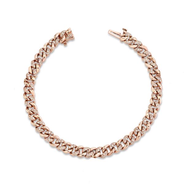 DIAMOND ALTERNATING PAVE MINI LINK BRACELET