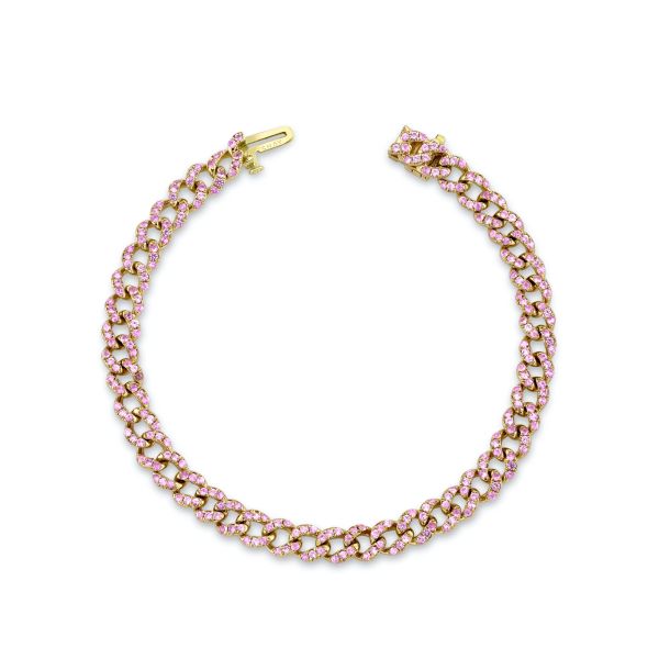 PINK SAPPHIRE PAVE MINI LINK BRACELET