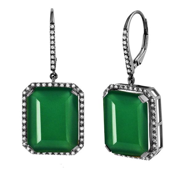 GREEN ONYX PORTRAIT EARRINGS