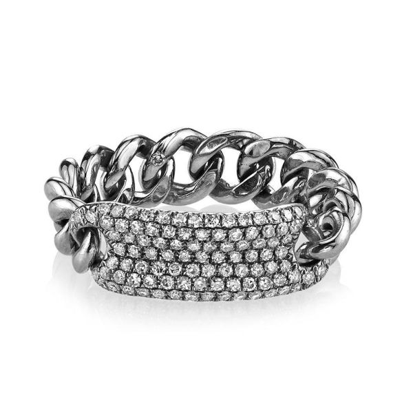 DIAMOND PAVE ID MINI LINK RING