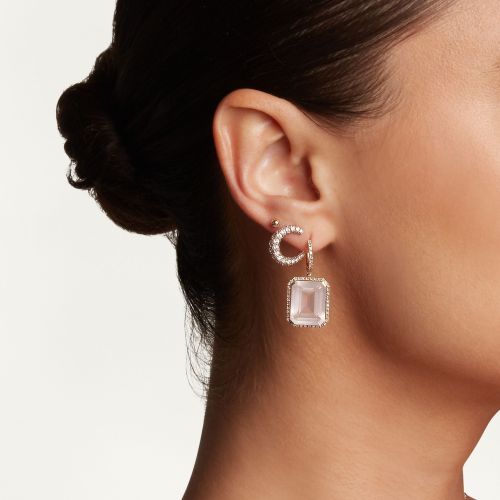 READY TO SHIP LIGHT PINK CRYSTAL PORTRAIT EARRINGS