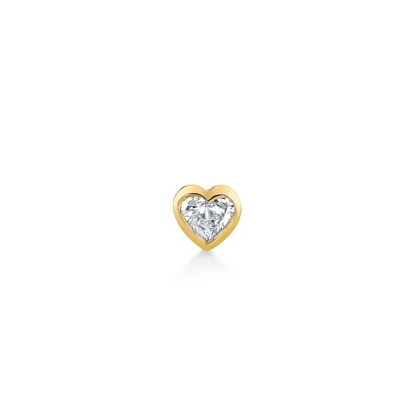 SINGLE DIAMOND BEZEL BABY HEART STUD