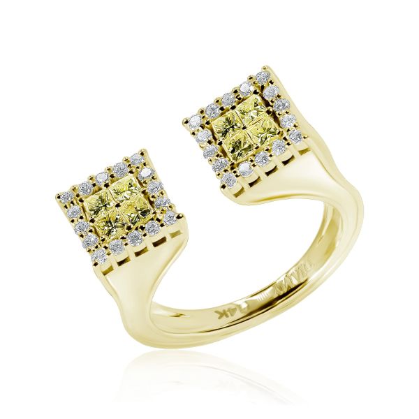 White and Yellow Diamond Ring Towers