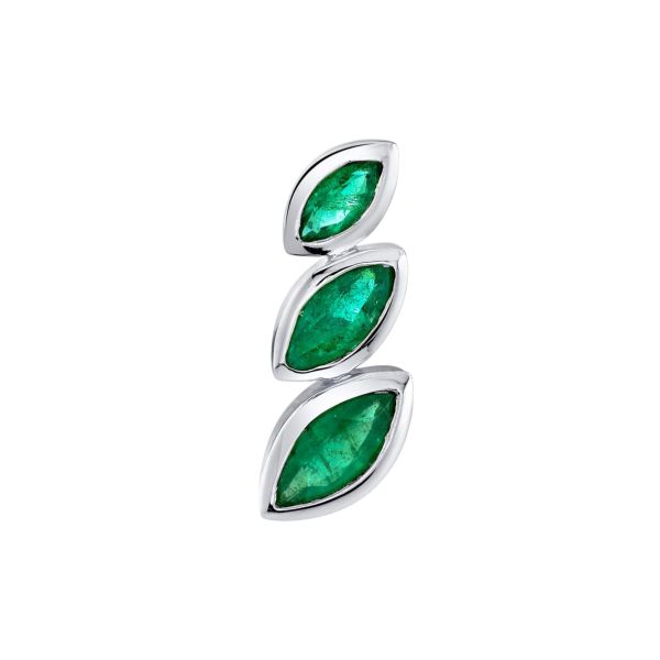 EMERALD STACKED MARQUISE EAR STUD