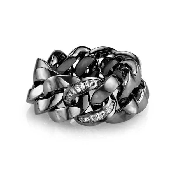 SINGLE DIAMOND BAGUETTE ESSENTIAL LINK RING