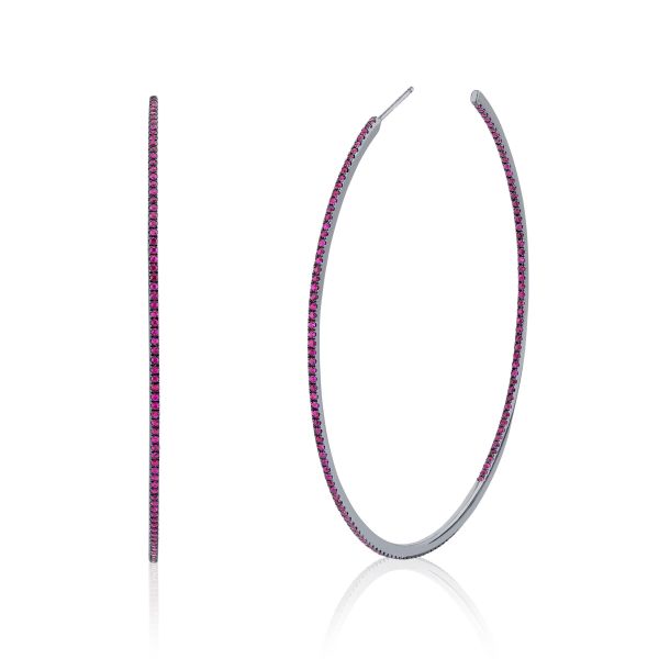 RUBY PAVE XL HOOPS