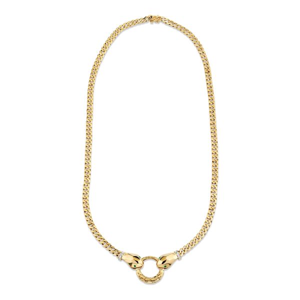 DOUBLE SNAKE MINI FLAT LINK NECKLACE