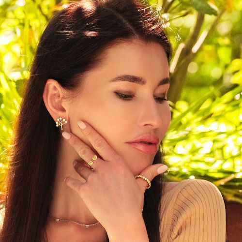 Yellow & White Diamond Ring Sunny Kiss