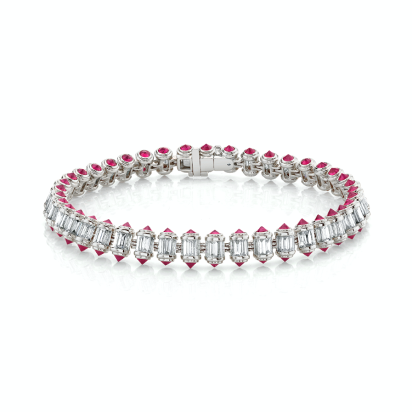DIAMOND & RUBY RIPPLE BRACELET