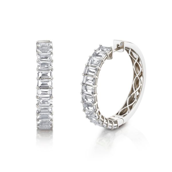 WHITE TOPAZ ETERNITY HOOPS