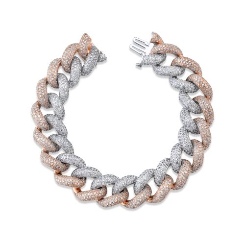 TWO-TONE JUMBO PAVE LINK BRACELET