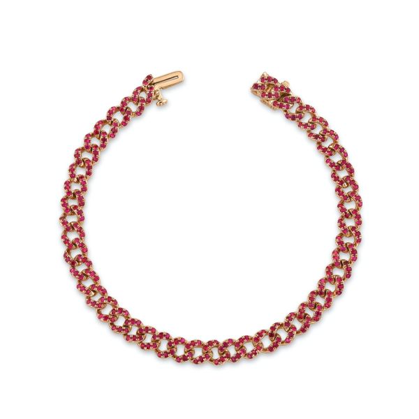 RUBY PAVE MINI LINK BRACELET