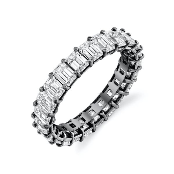 SMALL EMERALD CUT ETERNITY BAND, 3cts