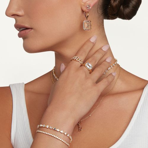 DIAMOND PAVE PERSONALIZED INITIAL GRADUAL  LINK RING