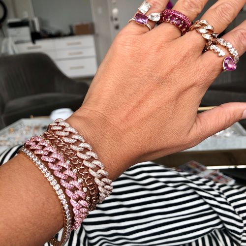 RUBY PAVE MINI LINK BRACELET